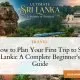 Scenic Sri Lanka landscape with tea plantations and train viaduct, first trip to Sri Lanka